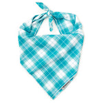 Madras Plaid Turquoise/White Bandana