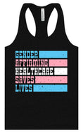 Load image into Gallery viewer, Gender Affirming Healthcare Saves Lives Women's Racerback Tank