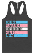 Load image into Gallery viewer, Gender Affirming Healthcare Saves Lives Women's Racerback Tank
