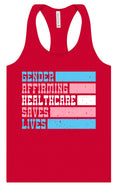 Load image into Gallery viewer, Gender Affirming Healthcare Saves Lives Women's Racerback Tank