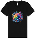 Load image into Gallery viewer, Rainbow Rose Unisex V-Neck Shirt