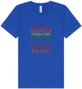 Load image into Gallery viewer, Bigger Problems Pride Unisex V-Neck Shirt