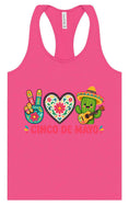 Load image into Gallery viewer, Peace Love Cinco de Mayo Women's Racerback Tank
