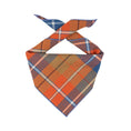 Load image into Gallery viewer, Flannel Dog Bandana, Plaid Bandana, Fall Bandana, High Quality Fabric, Blue, Orange - Southlake Paws