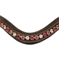 Load image into Gallery viewer, ExionPro Designer Clear Light Pink & Maroon linked Crystal Browband