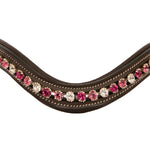 ExionPro Designer Clear Light Pink & Maroon linked Crystal Browband