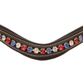 Load image into Gallery viewer, ExionPro Designer Red, Blue & White linked Crystal Browband
