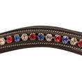 Load image into Gallery viewer, ExionPro Designer Red, Blue & White linked Crystal Browband
