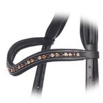 ExionPro Elegant Soft Padded Light Peach, Burgundy, Topaz Colored Crystal Browband