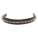 ExionPro Elegant Deep Curved Soft Padded Tanzanite, Violet Colored Crystal Decorated Browband