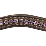 ExionPro Elegant Deep Curved Soft Padded Tanzanite, Violet Colored Crystal Decorated Browband