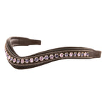 ExionPro Elegant Deep Curved Soft Padded Tanzanite, Violet Colored Crystal Decorated Browband