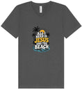 Load image into Gallery viewer, I Need Jesus and the Beach Unisex V-Neck Shirt