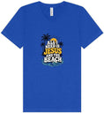 Load image into Gallery viewer, I Need Jesus and the Beach Unisex V-Neck Shirt