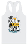 Load image into Gallery viewer, I Need Jesus and the Beach Women's Racerback Tank