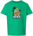 Load image into Gallery viewer, I Need Jesus and the Beach Children's Gildan Soft Shirt
