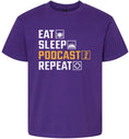 Load image into Gallery viewer, Eat. Sleep. Podcast. Repeat. Children's Gildan Soft Shirt