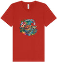 Load image into Gallery viewer, Sea Turtle in the Waves Unisex V-Neck Shirt