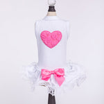 Lacey Puff Heart Dress Hot Pink