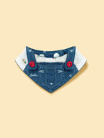 Reversible Denim Cherry Overalls Pet Bandana