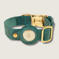 Load image into Gallery viewer, Stylish Leather AirTag Dog Collar - Turquoise - Davie