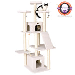 Armarkat B8201 Classic Cat Tree In Ivory Jackson Galaxy Approved Multi Levels With Ramp Three Perches Rope Swing Two Condos