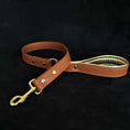Load image into Gallery viewer, Soft leather brass plated leash