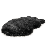 PupRug Faux Fur Orthopedic Dog Bed - Curve Midnight Black