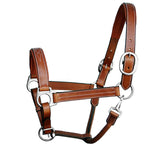 ExionPro Triple Stitched Leather Halter - Brass Nickel Hardware
