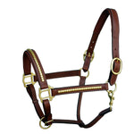 ExionPro Clincher Leather Halter - Brass Hardware