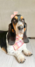 Load image into Gallery viewer, Flannel Dog Bandana, Plaid Bandana, Fall Bandana, High Quality Fabric, Peach - Southlake Paws