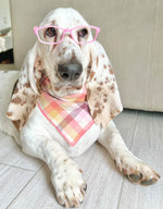 Flannel Dog Bandana, Plaid Bandana, Fall Bandana, High Quality Fabric, Peach