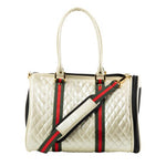 Duffel - Ivory Quilted with Stripe