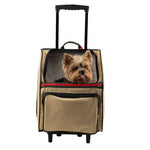 RIO Khaki with Stripe Rolling Carrier 3 in 1 carrier! Airline Approved Carrier, Back Pack, and Car Seat!!