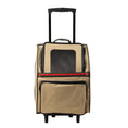 Load image into Gallery viewer, RIO Khaki with Stripe Rolling Carrier 3 in 1 carrier! Airline Approved Carrier, Back Pack, and Car Seat!!