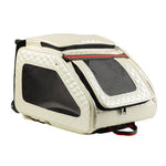 RIO Ivory Quilted with Stripe Rolling Carrier 3 in 1 carrier! Airline Approved Carrier, Back Pack, and Car Seat!!