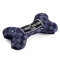 Load image into Gallery viewer, Black Checker Chewy Vuiton Bone Squeaker Dog Toy