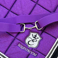 Load image into Gallery viewer, Purple Amethyst Elastic Equestrian Belt by Southlake Paws featuring a shiny, textured surface and a silver clasp.