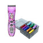 Flash5 5-in-1 Digital Cordless Clipper Purple/Skull with Comb Set by Kenchii