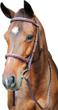 Load image into Gallery viewer, Henri de Rivel Pro Fancy Raised Comfort Crown Padded Bridle With Fancy Raised Reins - image 6