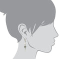 Load image into Gallery viewer, White Cats Eye Crystal Fireball Drop Earrings
