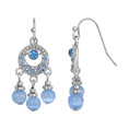 Load image into Gallery viewer, Light Sapphire Blue Cats Eye Bead Dangle Earrings