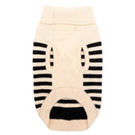 Cream/Black Stripe Turtleneck Sweater
