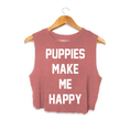 Load image into Gallery viewer, Puppies Make Me Happy | Crop Top Gift For Dog Lovers