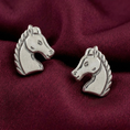 Load image into Gallery viewer, Silver Fjord Horse Stud Earrings
