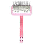 Plastic Handle Medium Slicker Brush Pink by Zolitta