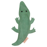 ExionPro Natural Leather Crocodile Dog Toy with Non Toxic Fiber Stuffing- Green Color