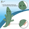 Load image into Gallery viewer, ExionPro Natural Leather Crocodile Dog Toy with Non Toxic Fiber Stuffing- Green Color