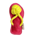Load image into Gallery viewer, ExionPro Natural Leather Slipper Dog Toy with Non Toxic Fiber Stuffing - Red/Yellow Color