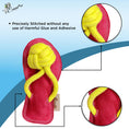 Load image into Gallery viewer, ExionPro Natural Leather Slipper Dog Toy with Non Toxic Fiber Stuffing - Red/Yellow Color
